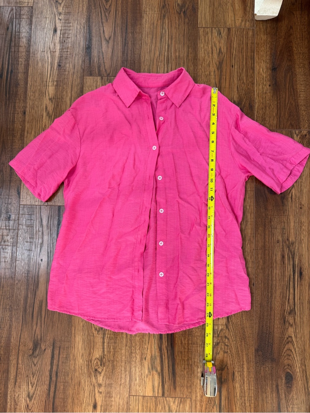 Hot pink linen shorts set - Picture 3 of 4